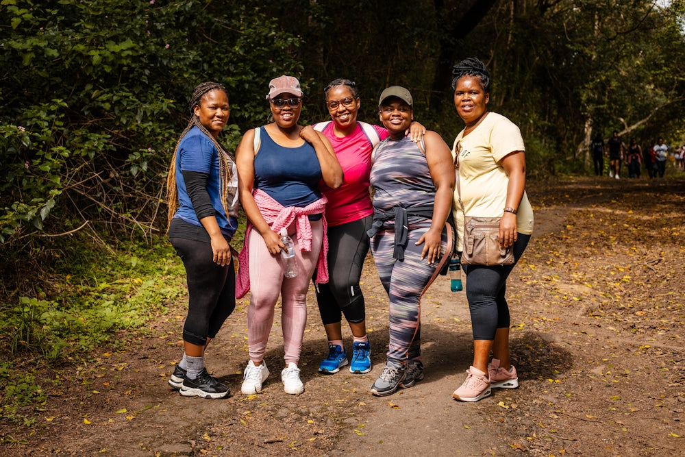 a group of women posing for a photo